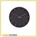 42410 ZAFANA WALL CLOCK 12 ' ' 30X30X4.3 CM BK/COP