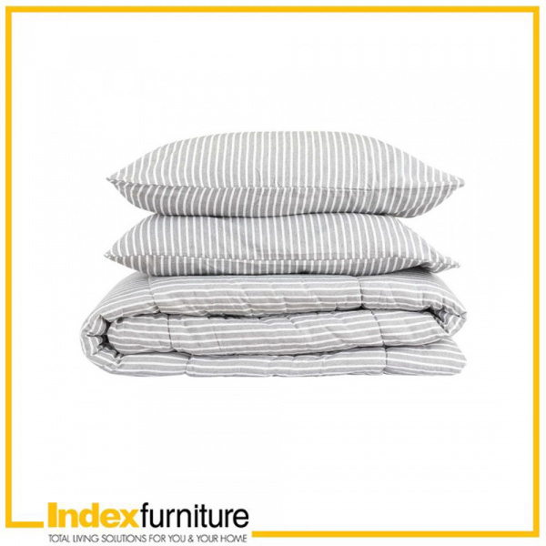 42426 COOPER QUEEN BEDDING SET 5PCS/SET 152X198X30 CM GY/WT