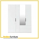 42469 MAXI WARDROBE 4 DOORS WOOD+MIRROR WT #01 180X57X220CM