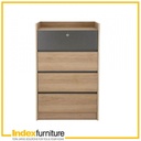 42488 MERINDA CHEST 4 DRAWERS NT/DGY 60X39X95CM