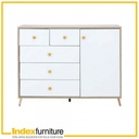 42499 ORCHID CHEST 1DR+5DRAWERS NT/WT 100X38X77CM