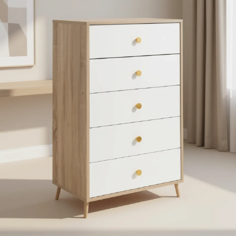 [42500] 42500 ORCHID CHEST 5 DRAWERS 60CM NT/WT 60X38X95.8CM