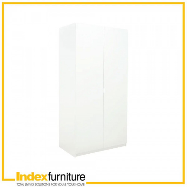42508 VASIM 2 DOOR WARDROBE WT, 100X58.6X200CM
