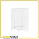 42528 SANTORINI WARDROBE 4 DOOR WT, 160X59.7X210CM