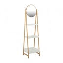 42546 ELVIRA / N 3-TIER SHELVES + MIRROR WT/NT 43X3