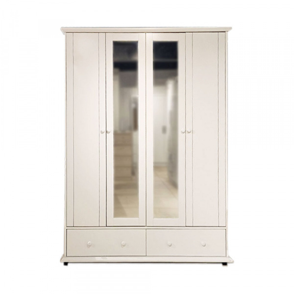 [39168] 39168 WARDROBE 4 DOOR 2 DRAWER WITH MIRROR WHITE GV F24AWD