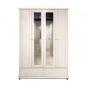 39168 WARDROBE 4 DOOR 2 DRAWER WITH MIRROR WHITE GV F24AWD