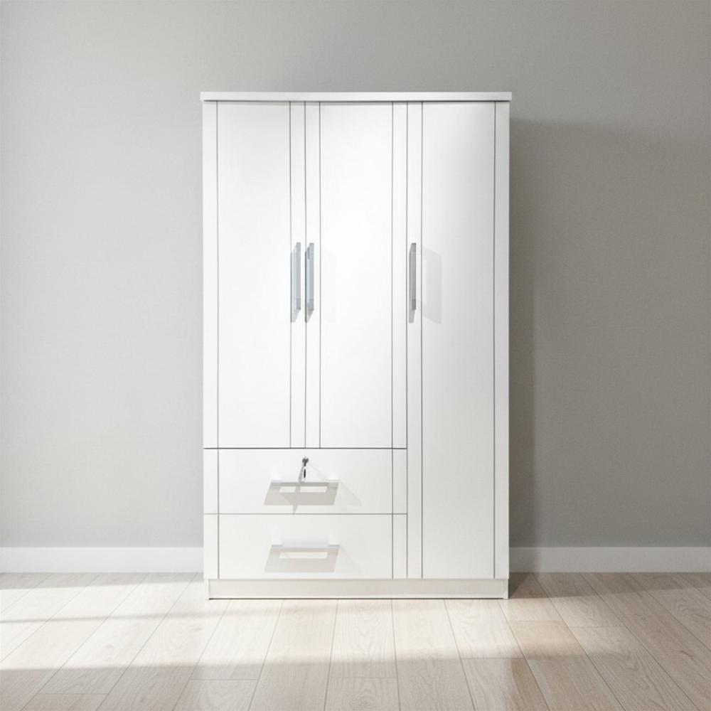 [39193] 39193 WARDROBE 3 DOOR 2 DRAWER WHITE VTF PT41H (PU) 
