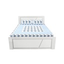 61016 QUEEN BED 5FT SGY BD057 WHITE HIGH GLOSS WHITE WASH