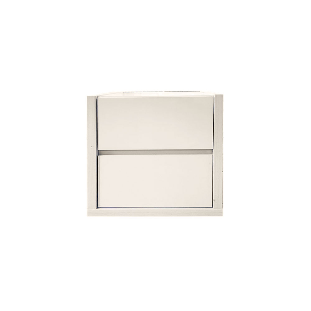 61018 NIGHT STAND 2DRAWER SGY NS069 WHITE HIGH GLOSS/  WHITE WASH