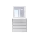 61019 DRESNG TABLE W/ MIRROR 4DRAWER SGY DT055 WHITE HIGH GLOSS WHITE WASH