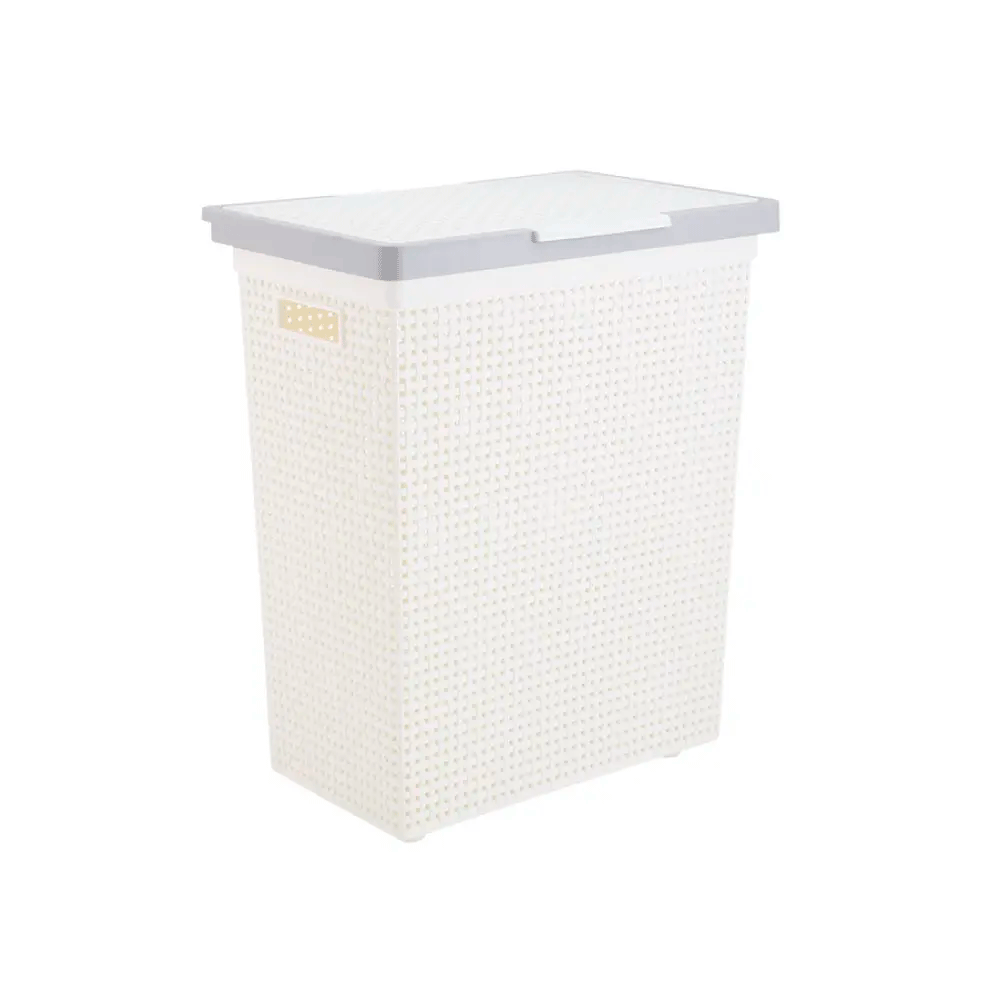 61173 SAAN LAUNDRY BASKET NARROW SHAPE+LID CR 