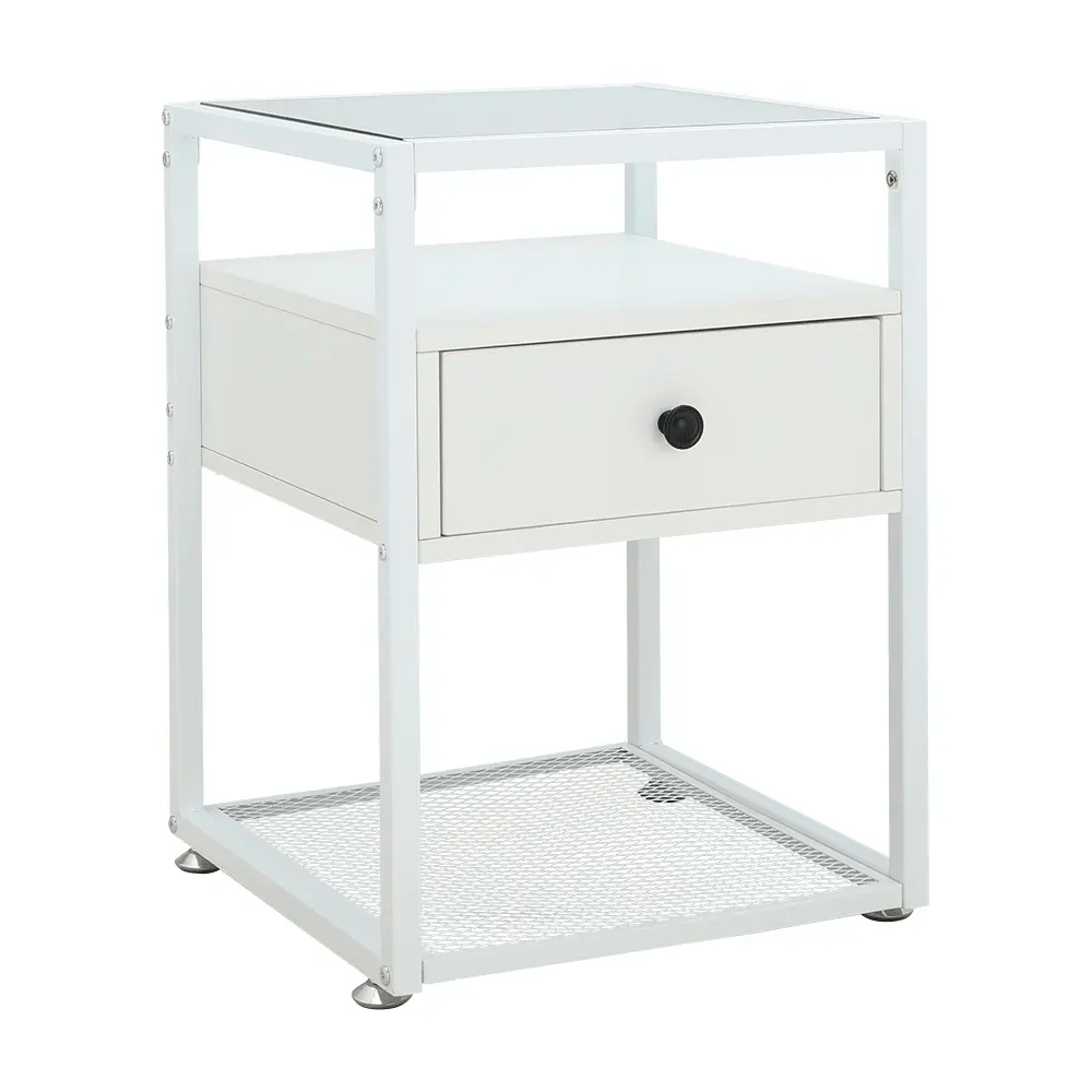 61303 HEKA SIDE TABLE WT/WT