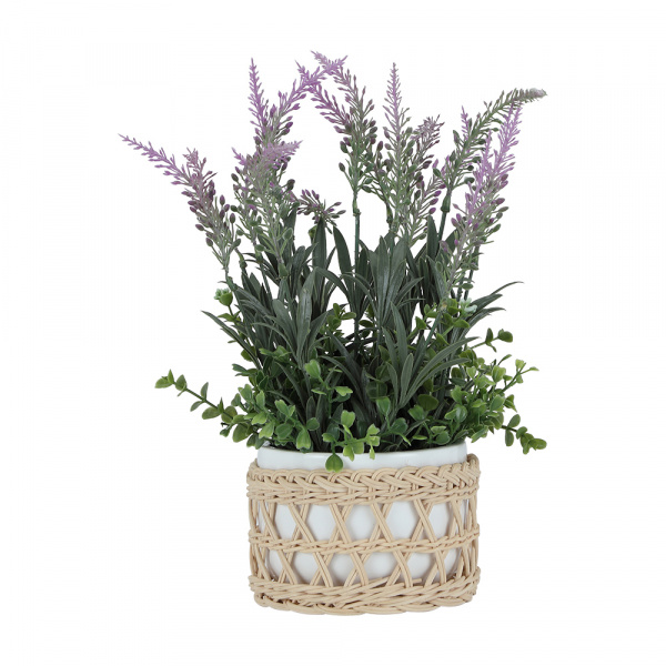 61106 MUMU LAVENDER IN POT+RATTAN VL/NT       
