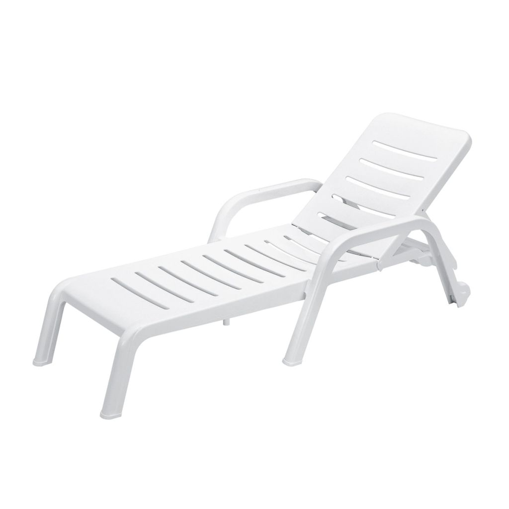 [11062] 11062 PLASTIC SUN BED CASABLANCA 1255 WHITE SCAB