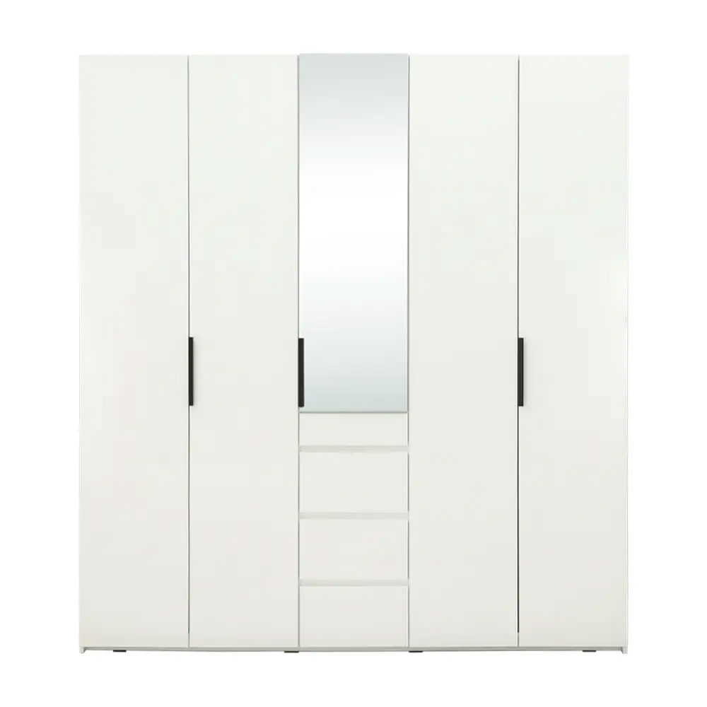 [40395] 40395 MAXI WARDROBE 5DRS WOOD+MIRROR WT#01 