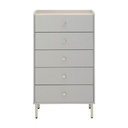 40406 SEOUL CHEST OF 5 DRAWERS70 CM GY 