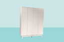63543 WARDROBE 4DOOR WHITE BR18 WR1809DMS-WH 