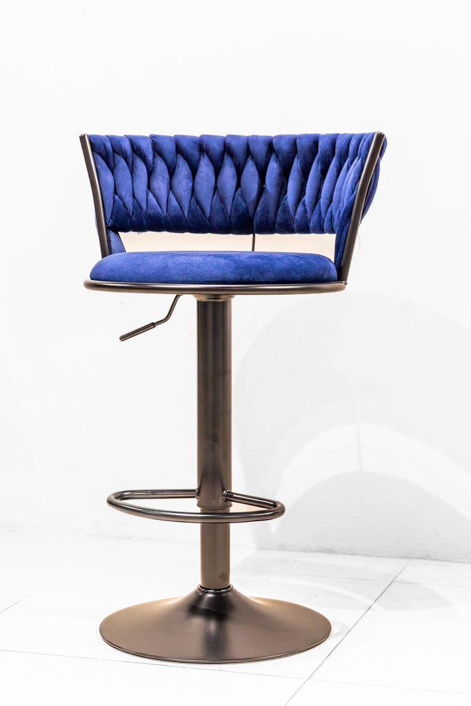 63553 BAR STOOL BLUE VELVET, P.COAT LEG  BS-658 