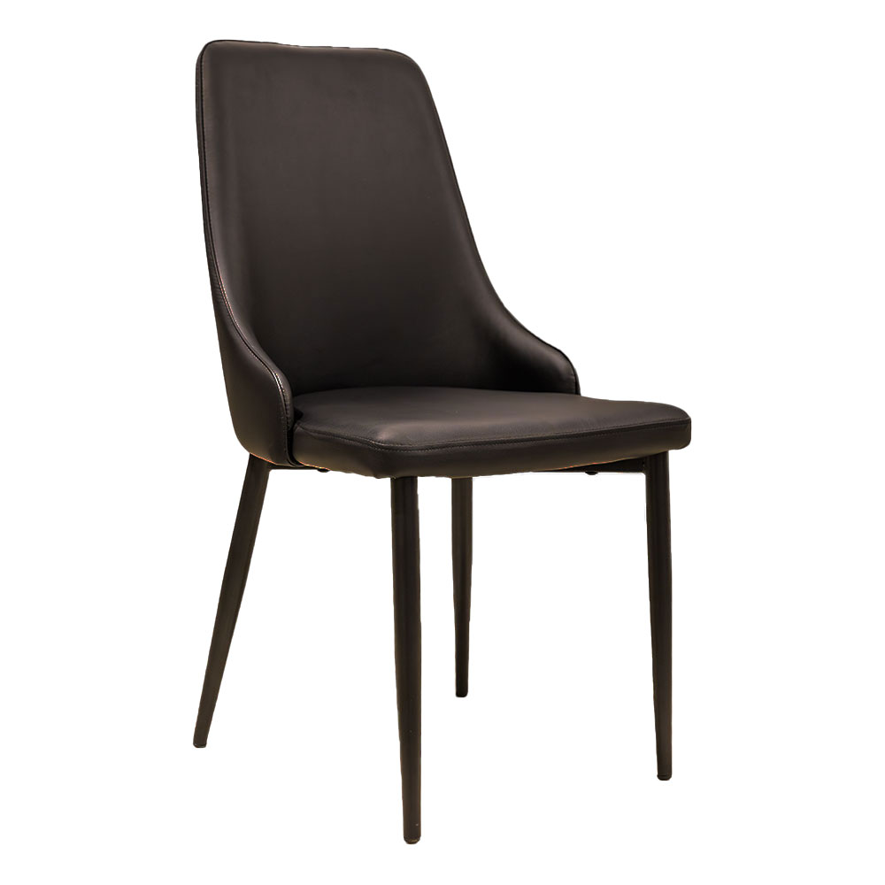 63572 DINING CHAIR URBAN BLACK PU, BACK+ P.COAT LEG DC-515 