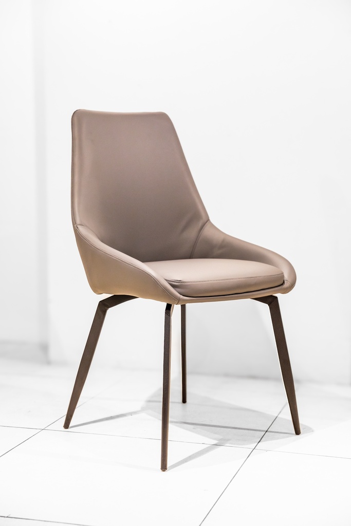 63573 DINING CHAIR JARVIS GREY PU + P.COAT LEG  DC-500 