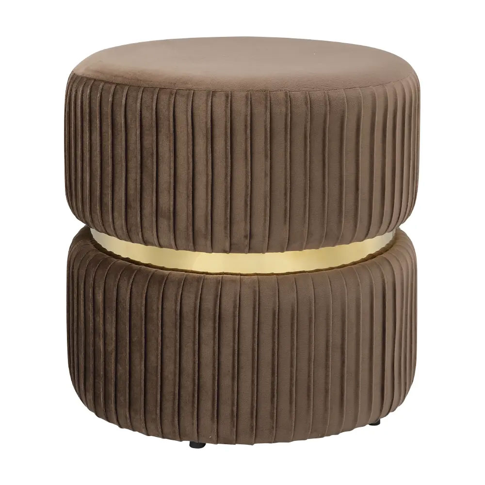 66514 PLEAT FABRIC STOOL BN