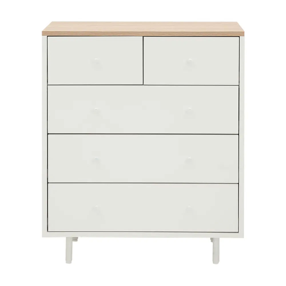66525 MINIMAL CHEST OF 5 DRAWERS 80CM WT/LW