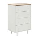 66526 MINIMAL CHEST OF 4 DRAWERS 60CM WT/LW  