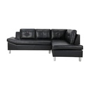 66527 OVIRA/L PVC CORNER SOFA/L BK