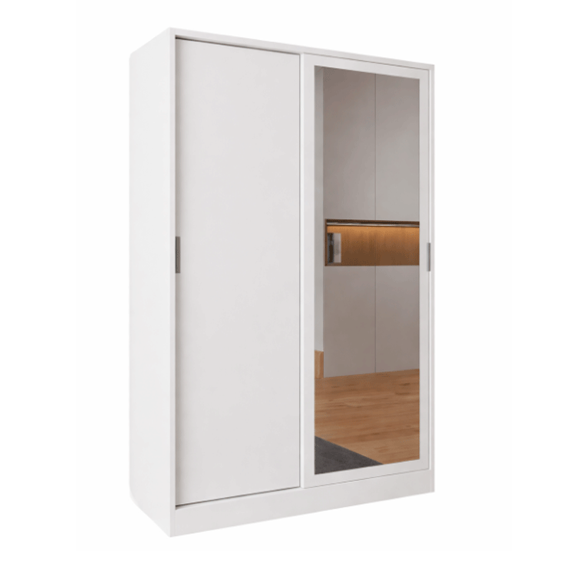 63627 WARDROBE WITH MIRROR 2 SLIDING DOOR - SUPPER WHITE 2.13X1.51X6M - GV C09A 