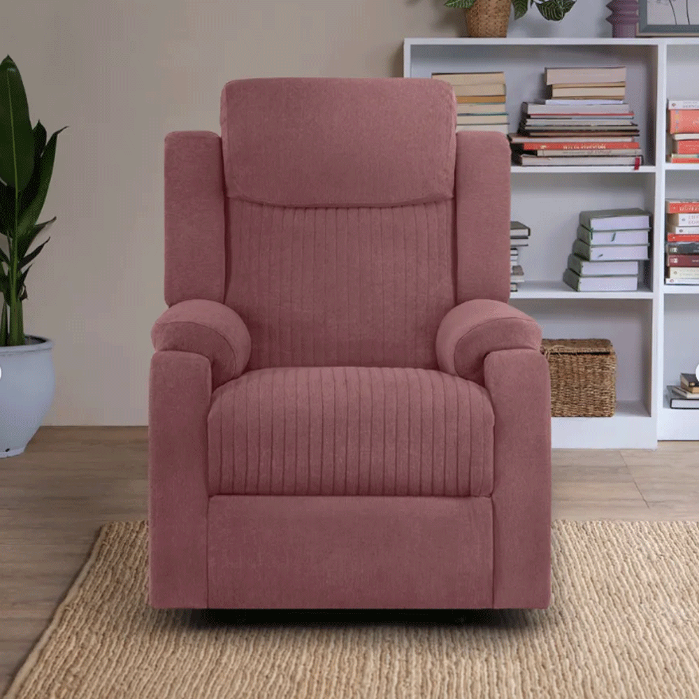 63664 DUROFLEX RECLINER RX6 - SINGLE SEATER FABRIC RECLINER (LILLY PINK)