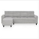 63668 DUROFLEX SOFA WITH LOUNGER ZIVO PLUS CLOUDY GRAY FABRIC 3SEATER  