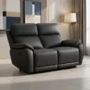 68449 COW LEATHER/PVC, 4 ELECTRIC RECLINERS #180 GRAY 2EE