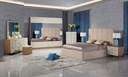 68229 BEDROOM SET #A101D: BED 5FT FABRIC, DRESSER, 2SD WARDROBE & 2N_STAND BEIGE 