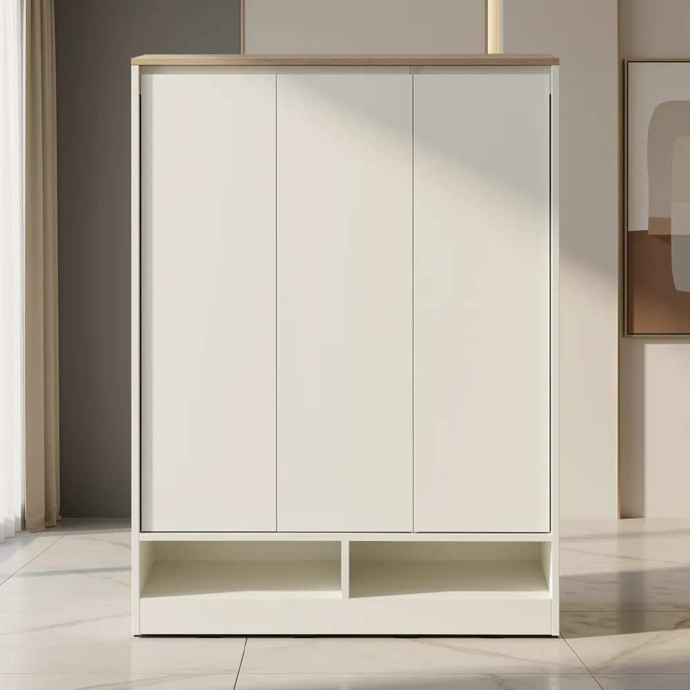 [66561] 66561 PEZZO/N SHOE CABINET 3 DR.88 WT/LO15 PB WITH MELAMINE & FOIL 