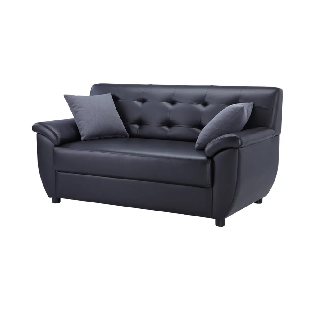 43304 HUNS PVC 2.5/S SOFA BK, PVC UPHOLSTERY. WOOD FRAME 