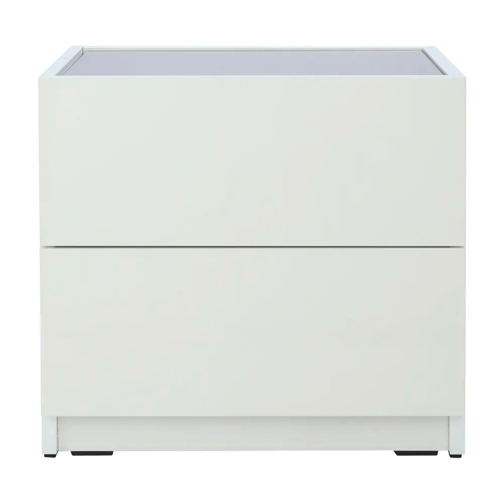 42303 BLANC NIGHT TABLE 50CM. WT PB WITH MELAMINE UV HG FINISHED 