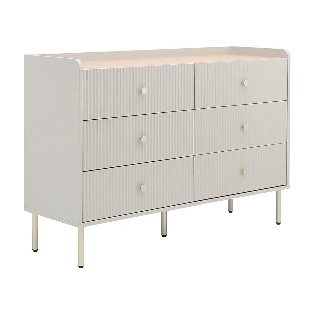 66571 SEOUL CHEST OF 6 DRAWERS 120 CM GY PARTICLEBOARD+MELAMINE,MDF+PAINTING 