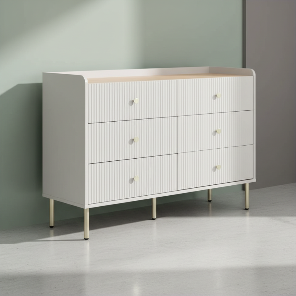 66571 SEOUL CHEST OF 6 DRAWERS 120 CM GY