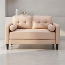66577 RAFFY FABRIC SOFA 2/S LBN FABRIC UPHOLSTERED, PLASTIC LEGS 