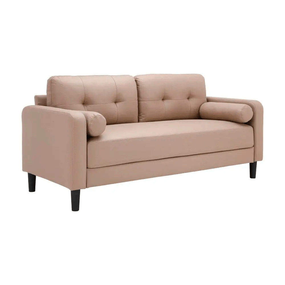 66578 RAFFY FABRIC SOFA 3/S LBN FABRIC UPHOLSTERED, PLASTIC LEGS 