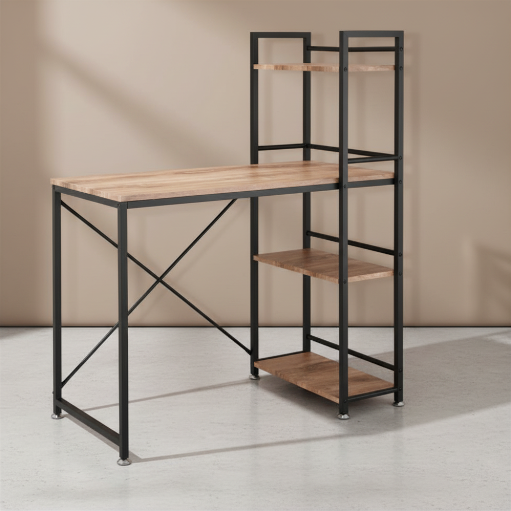 [66579] 66579 CONNER/P MULTI WORKING TABLE120CM. NT/BK PB WITH PVC FINISHED, STEEL FRAME 