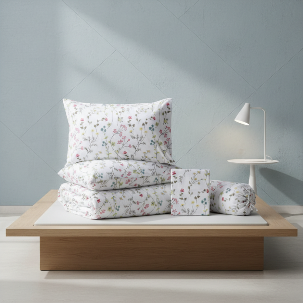 [66580] 66580 BOG-BLOSSOM KING BEDDING 6PCS/SET CR 100% POLYESTER 