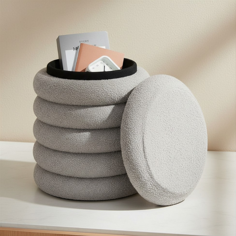 [45434] 45434 DOLLY FABRIC STOOL_S GY     