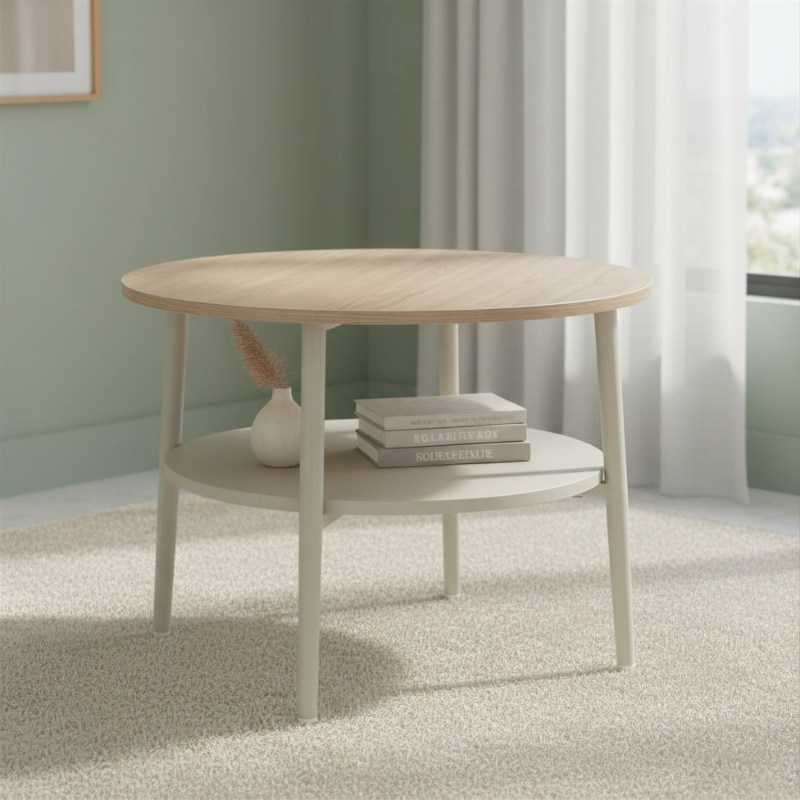 45444 LUNIE ROUND COFFEE TABLE 60 CM. BE/NT   
