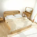 68441 AOMORI BED 6FT. WO RUBBER WOOD, VENEER)