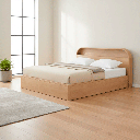 68441 AOMORI BED 6FT. WO RUBBER WOOD, VENEER)
