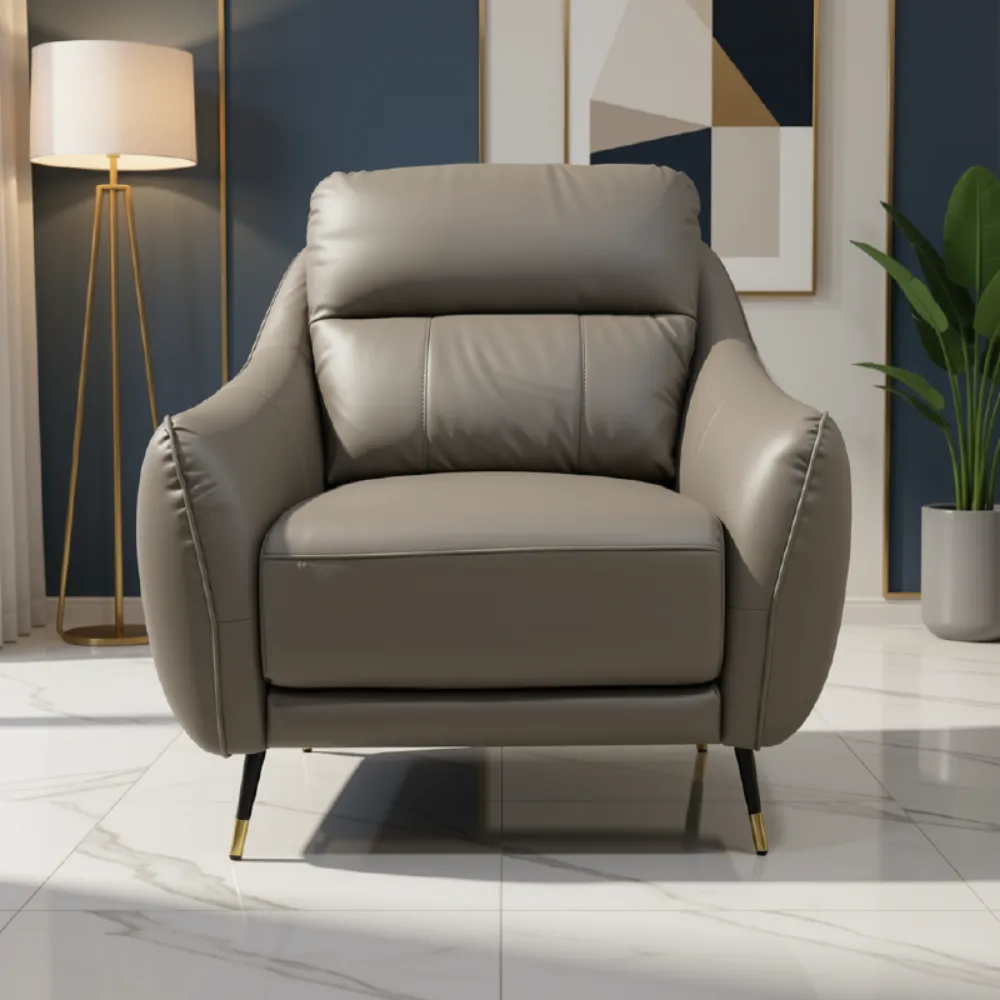 68447 COW LEATHER/ PVC, FIX SOFA #182 BROWN 1S