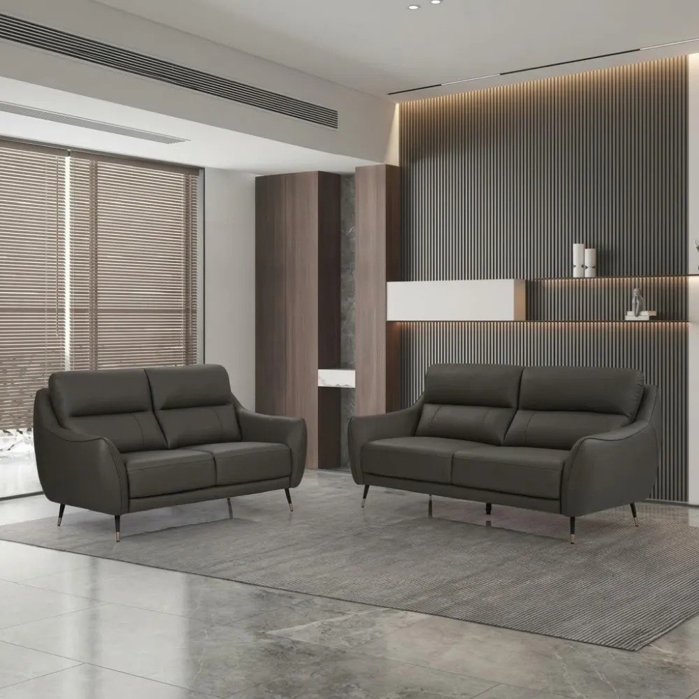 68215 COW LEATHER/ PVC, FIX SOFA #182 BROWN 