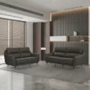 68215 COW LEATHER/ PVC, FIX SOFA #182 BROWN 